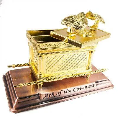 Figurine Arc of the Covenant Gold Plated Copper Stand Mini Replica 7 x 4.5