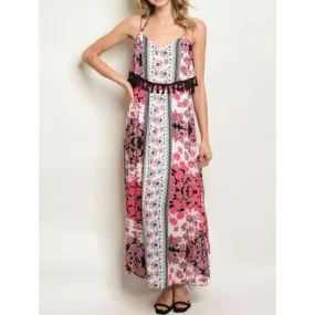 Fuchsia Maxi Dress - Floral