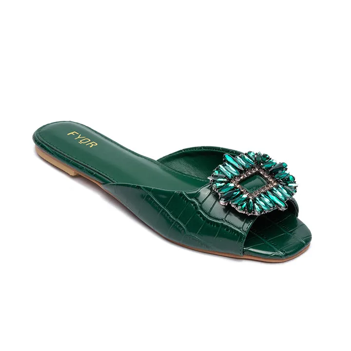 Gem Flat Sandal MY 212 - Embellished with Gems