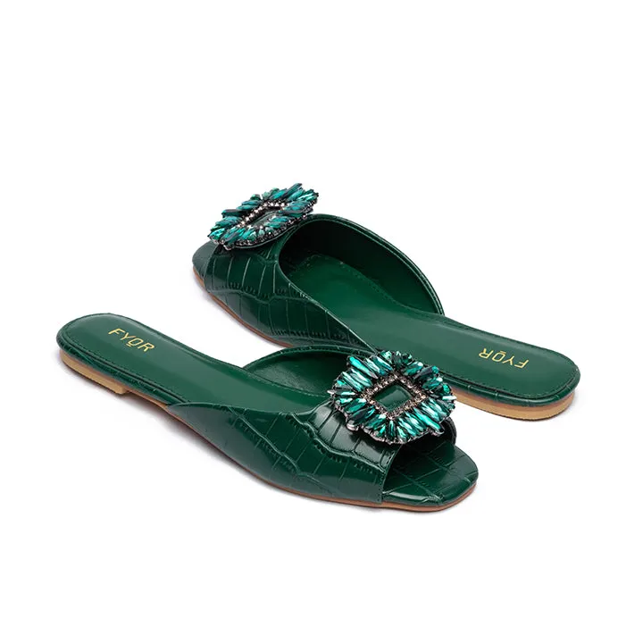 Gem Flat Sandal MY 212 - Embellished with Gems