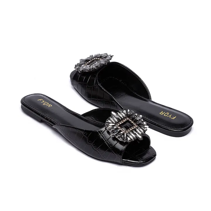 Gem Flat Sandal MY 212 - Embellished with Gems