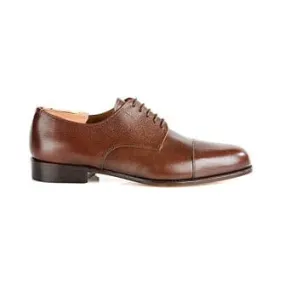 Grained Chestnut Derby Shoes - Leather outsole - MAYFAIR CLASSIC