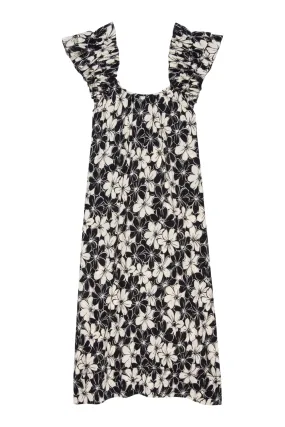 Great Cascade Dress - Black and Cream Hibiscus Floral | Shop Now