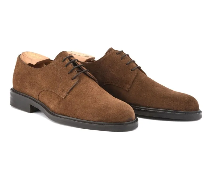 Havana suede Derby Shoes - Rubber outsole - DOVER GOMME CITY