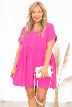 Hot Pink Dress - Get the Unexpected Chance Dress Now!