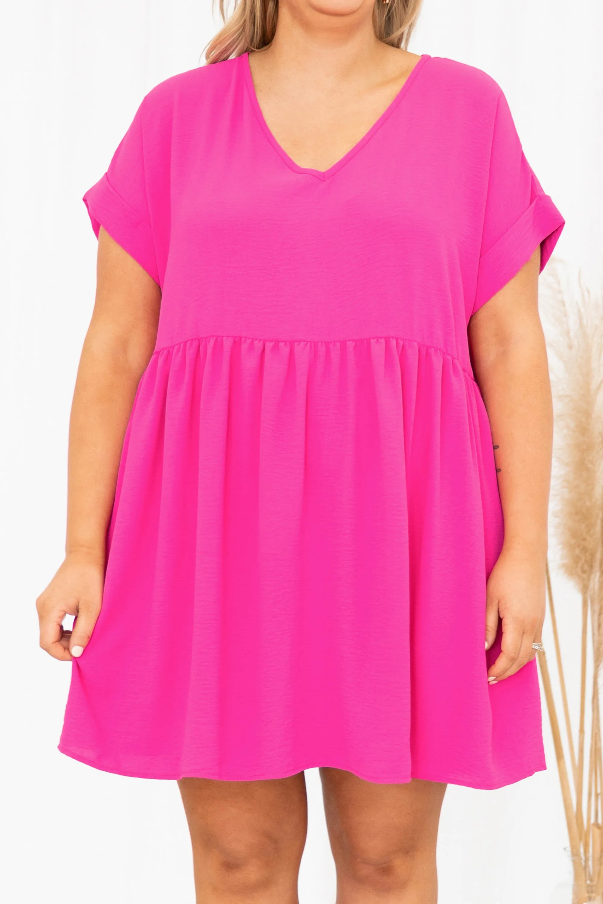 Hot Pink Dress - Get the Unexpected Chance Dress Now!