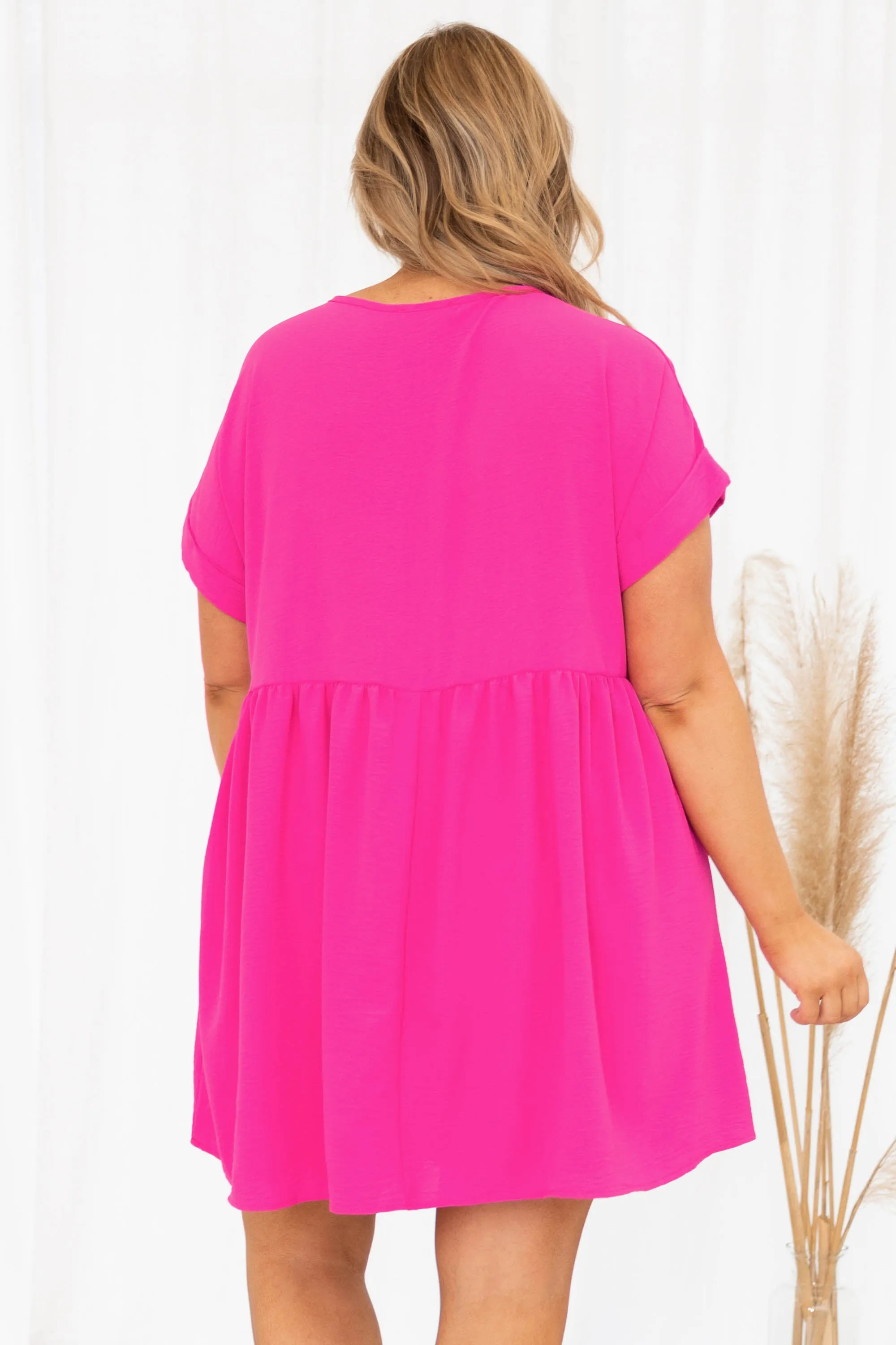 Hot Pink Dress - Get the Unexpected Chance Dress Now!