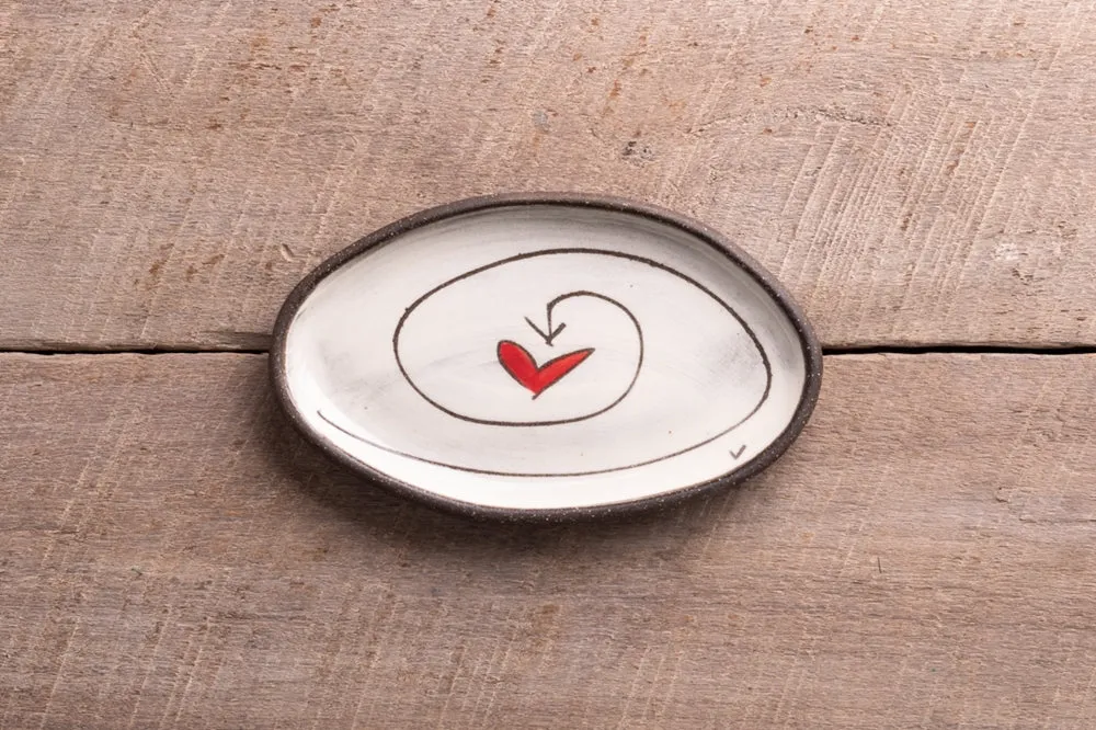 I Choose Love Mini Oval Tray Hand Painted Ceramic