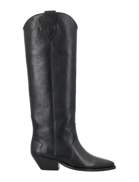 ISABEL MARANT Elegant Knee-High Leather Cowboy Boots