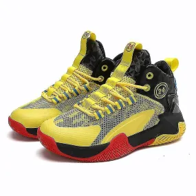 Kids Lightweight Sneakers School Mid Top Athletics Training Breathable Basketball Shoes