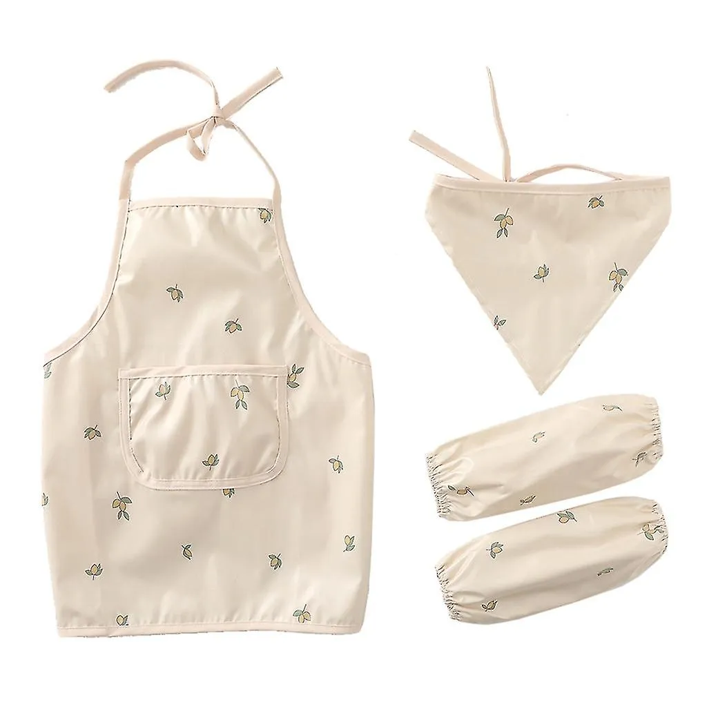 Kids Painting Gardening Apron Baby Feeding Bibs Children Pinafore Sleevelet