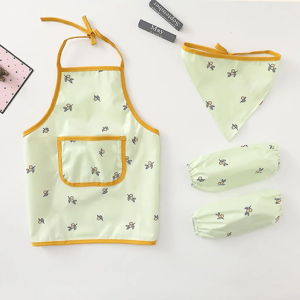 Kids Painting Gardening Apron Baby Feeding Bibs Children Pinafore Sleevelet