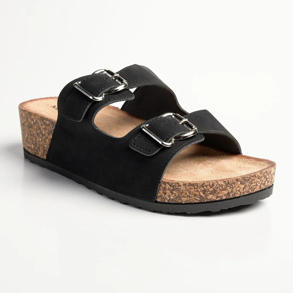 Madison Gayle Sandals - Black Double Strap