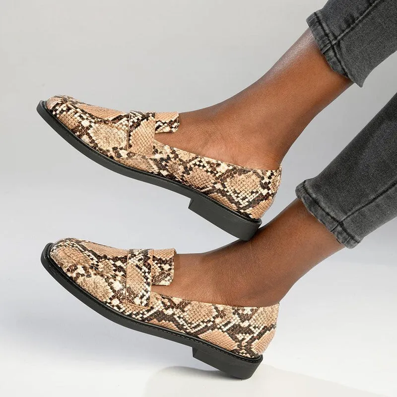 Madison Kim Snake Multi Loafer with Saddle