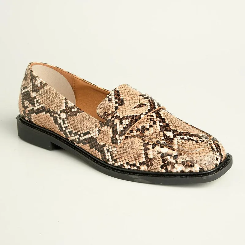 Madison Kim Snake Multi Loafer with Saddle