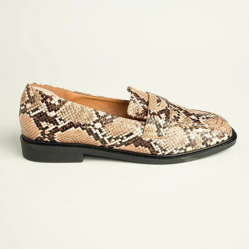 Madison Kim Snake Multi Loafer with Saddle