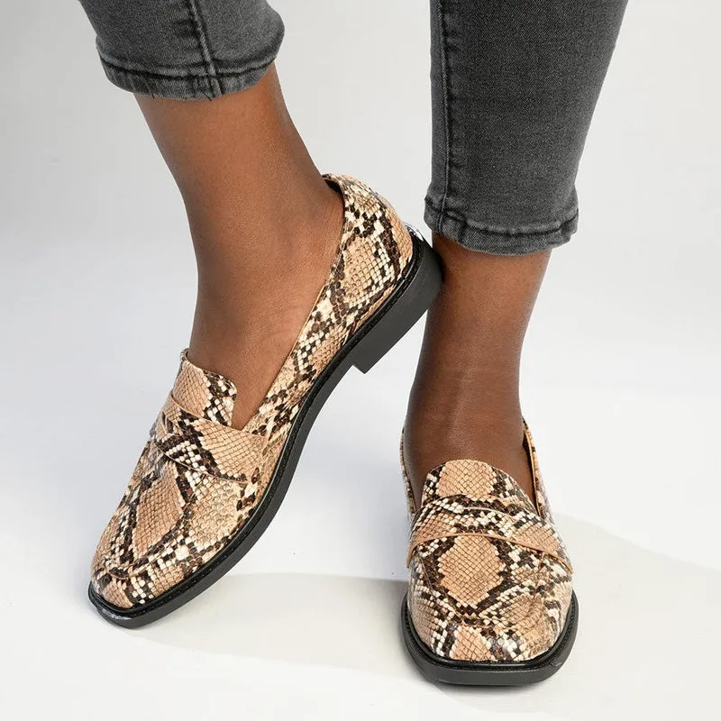 Madison Kim Snake Multi Loafer with Saddle