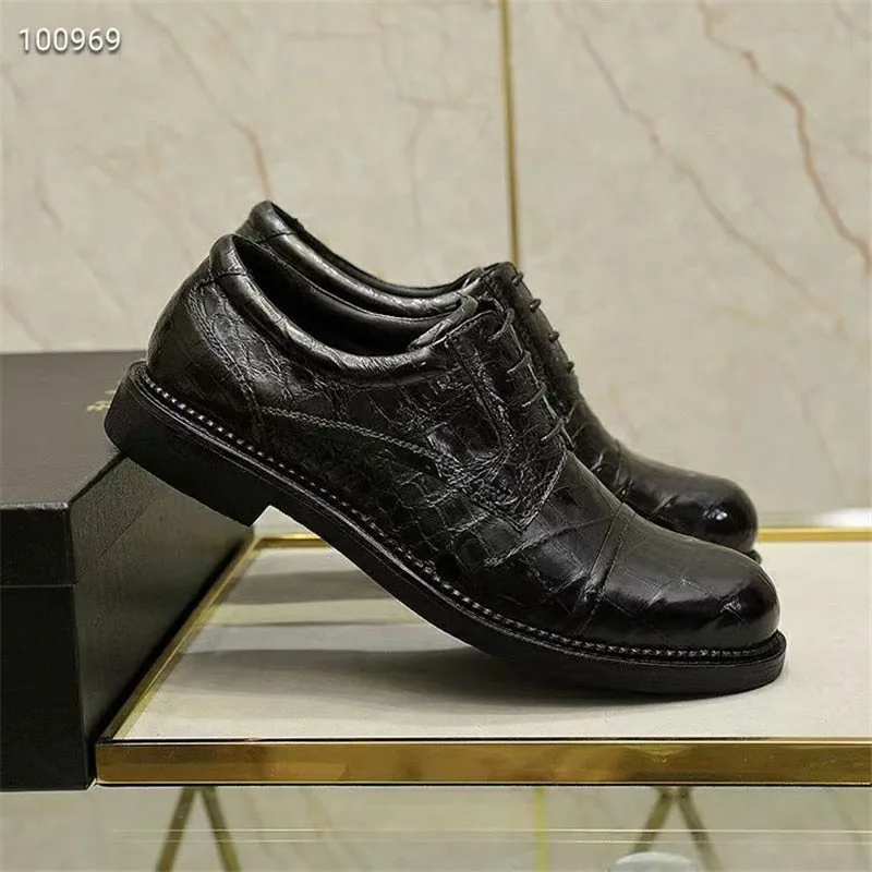 Men's Alligator Skin Business Casual Derby Shoes