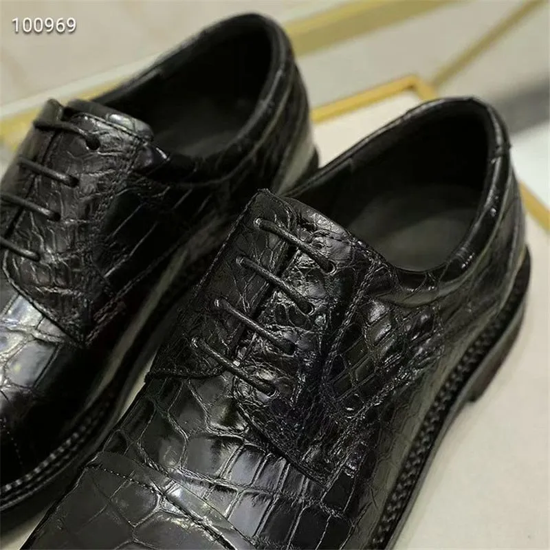 Men's Alligator Skin Business Casual Derby Shoes