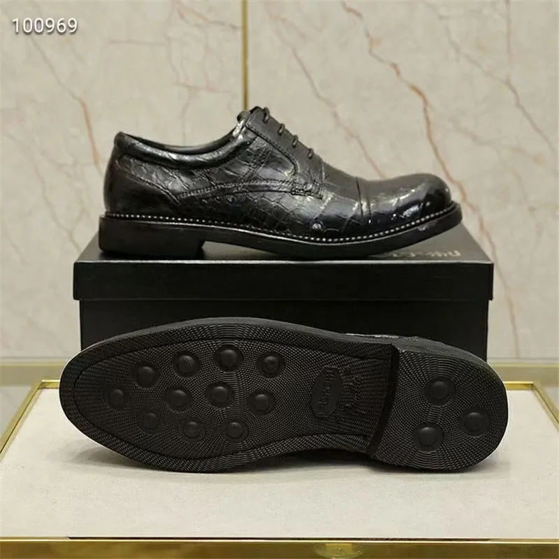 Men's Alligator Skin Business Casual Derby Shoes