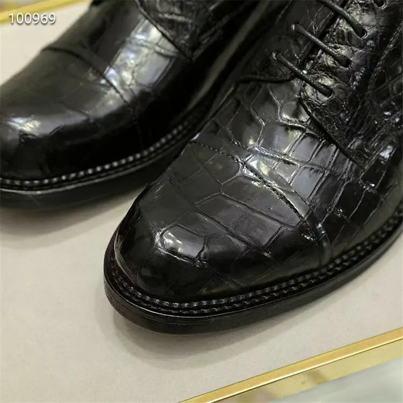 Men's Alligator Skin Business Casual Derby Shoes