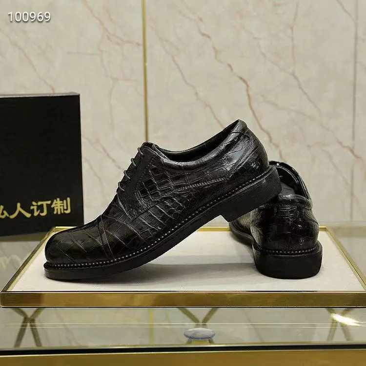 Men's Alligator Skin Business Casual Derby Shoes