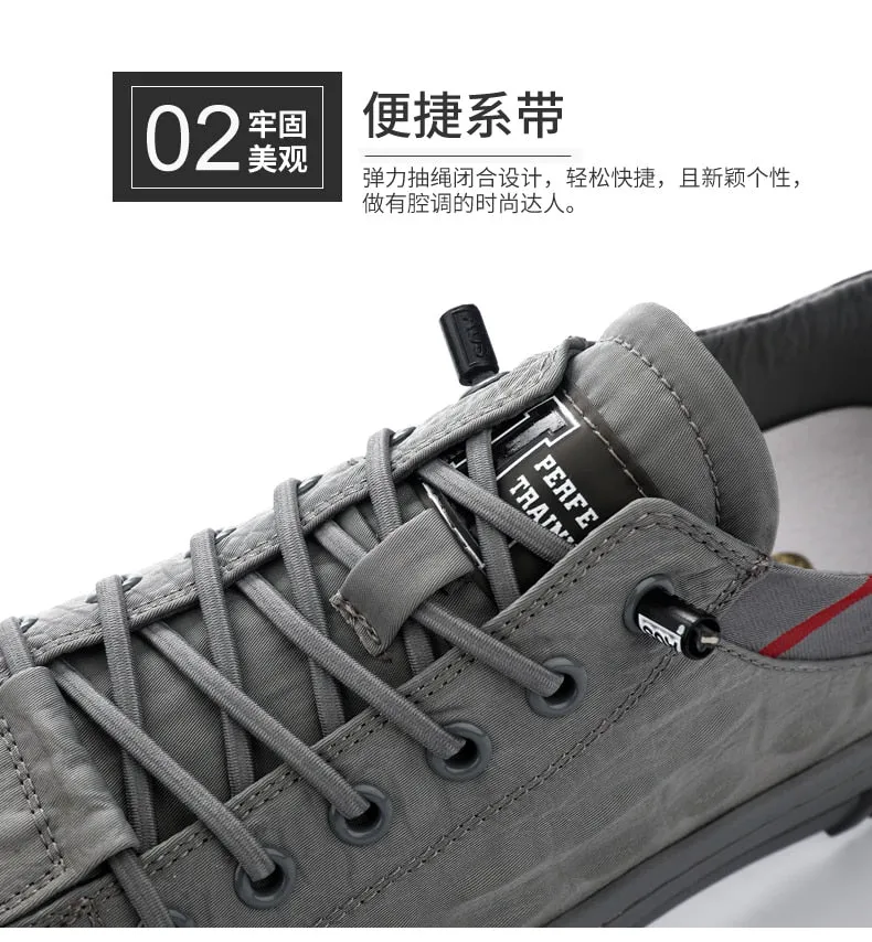 Men's Breathable Lace-Up Canvas Outdoor Shoes