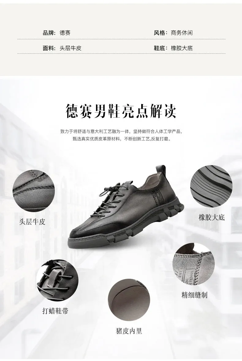 Men's Breathable Shock Absorption Round Head Designer Italian Shoes