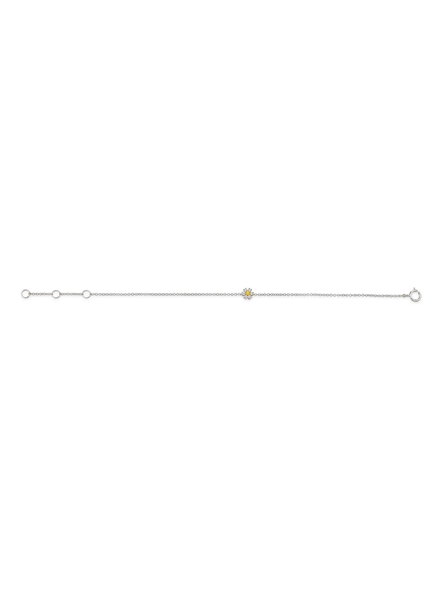 Mini Flower Bracelet - White Diamond / 14k White Gold