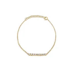 Mini Tennis Bracelet - White Diamond / 14k Yellow Gold