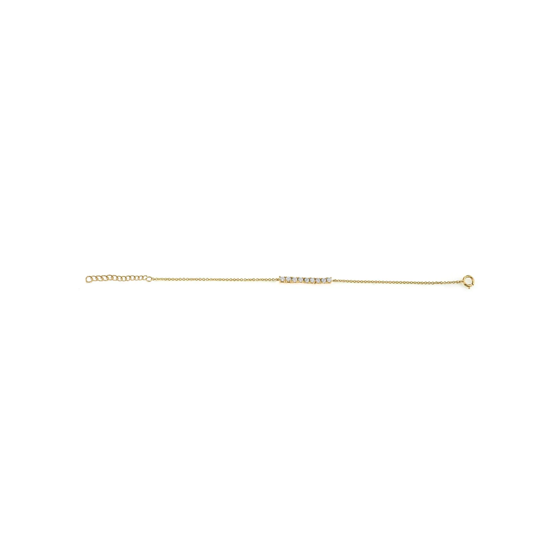 Mini Tennis Bracelet - White Diamond / 14k Yellow Gold