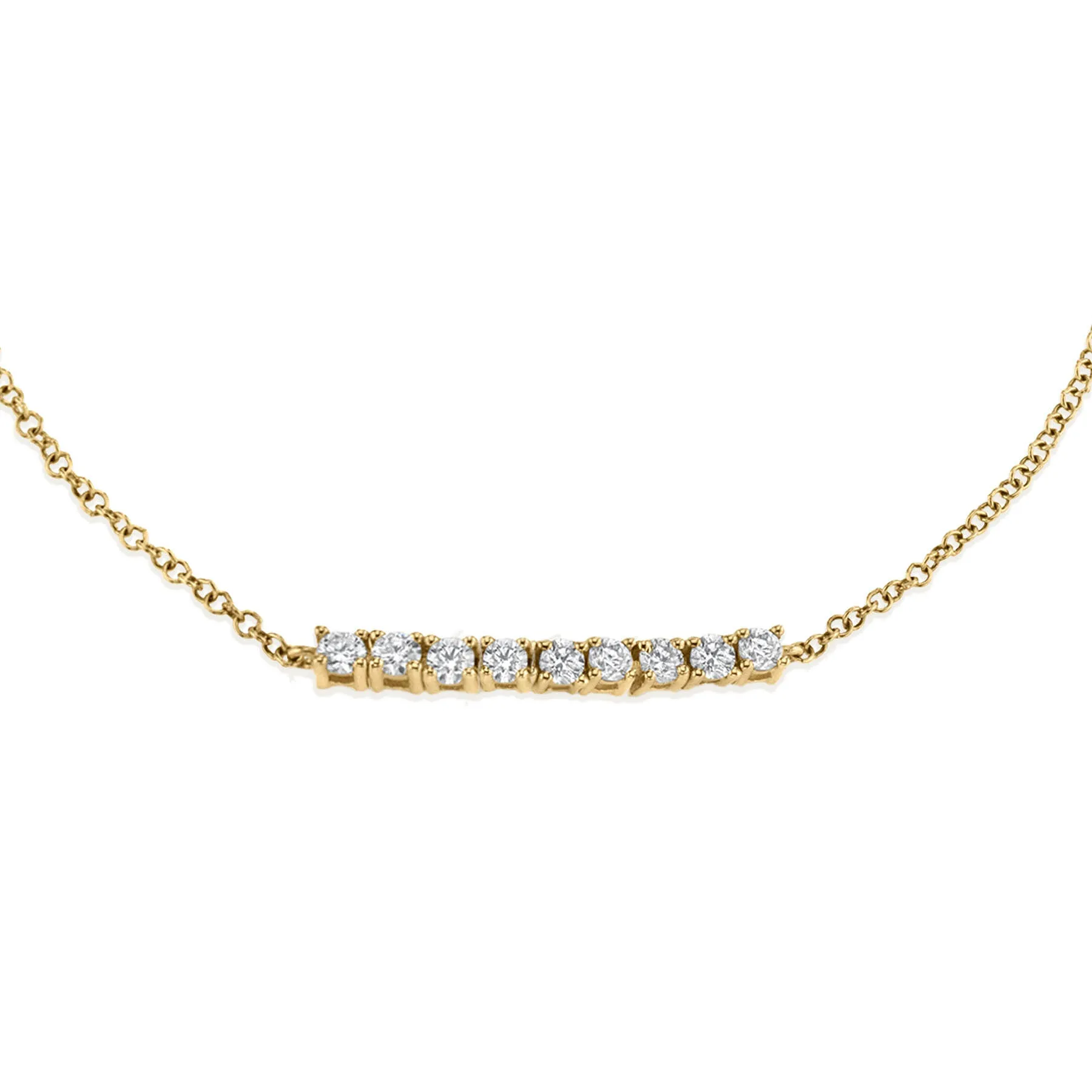 Mini Tennis Bracelet - White Diamond / 14k Yellow Gold