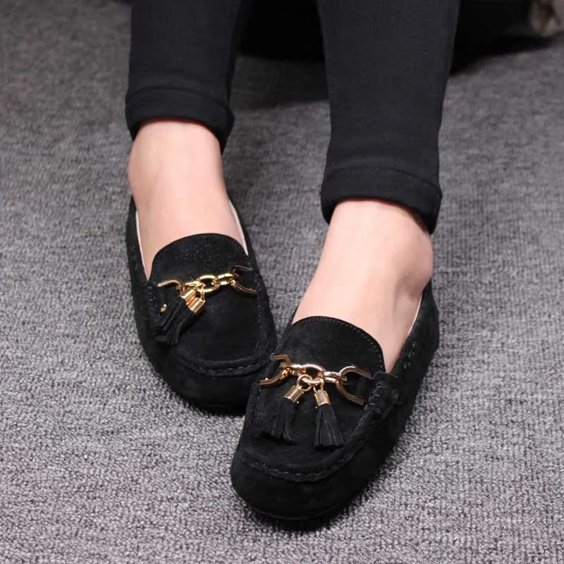 MIYAGINA Leather Women Shoes Flats Loafers