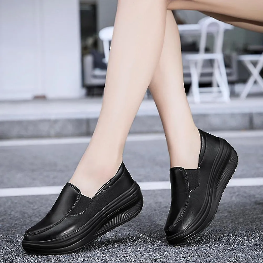 New Sports Snickers Women's Leather Casual Worke Shoes Clogs Shoes