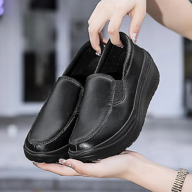 New Sports Snickers Women's Leather Casual Worke Shoes Clogs Shoes