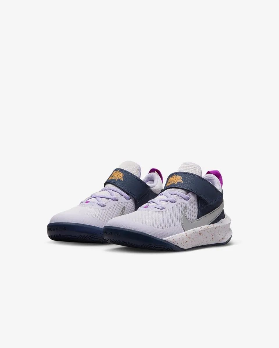 Nike Kids Team Hustle D 10 SE Purple/Navy Basketball Shoes - Google SEO friendly result: Nike Kids Basketball Shoes Purple/Navy 