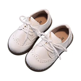 Niño pequeño Baby Girls Boys Casual Cord-up Leather Peas Shoes