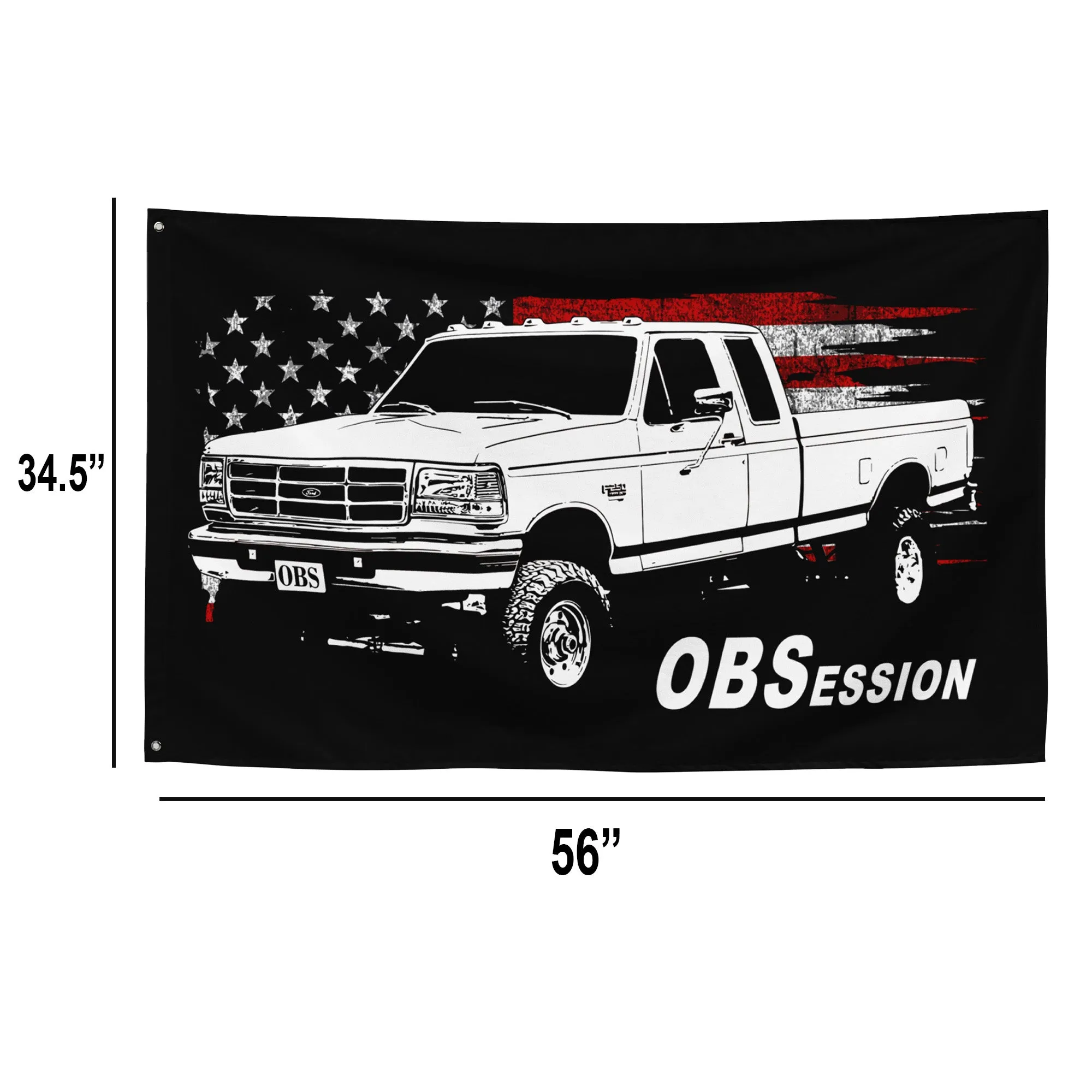 OBS Extended Cab Truck Wall Flag Garage Decor, Dorm Poster, Man Cave Decoration