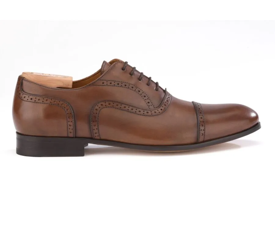 Patina Chestnut Men's Oxford shoes - Leather outsole - ALLINGTON