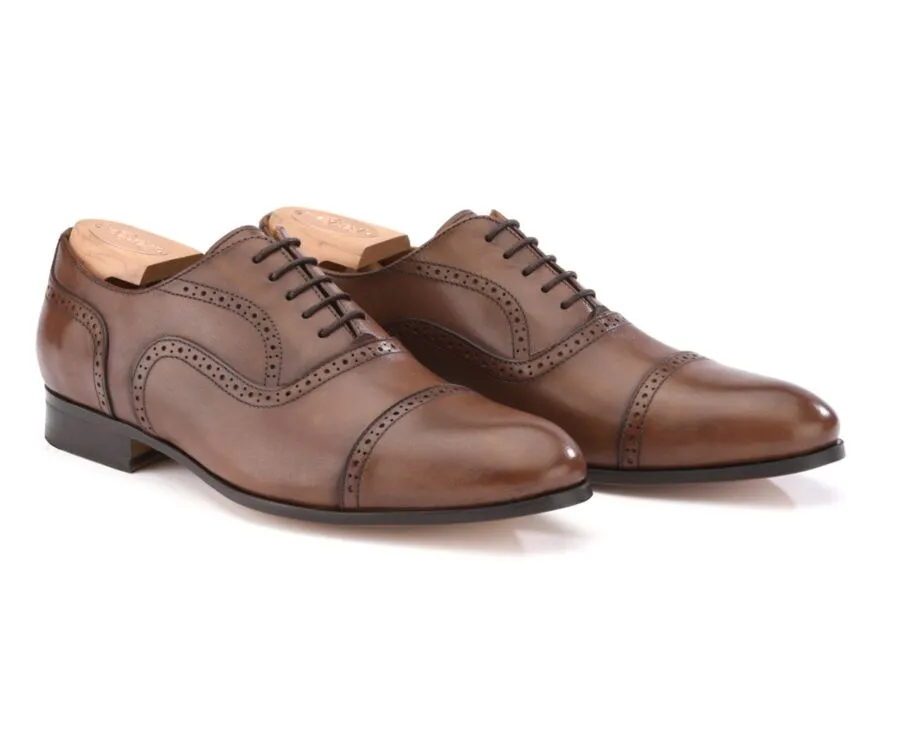 Patina Chestnut Men's Oxford shoes - Leather outsole - ALLINGTON