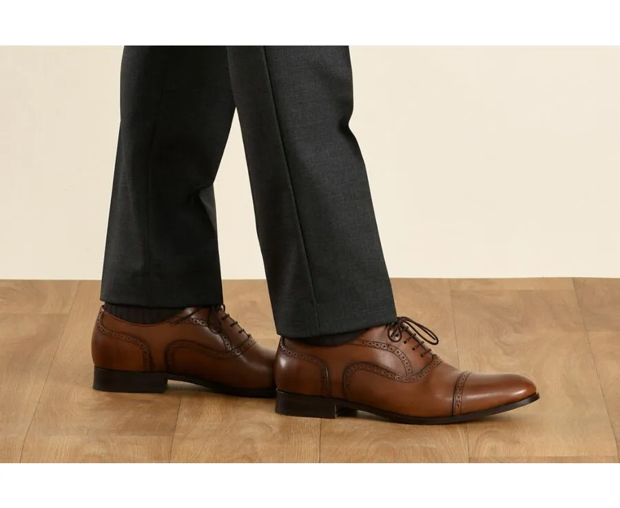 Patina Chestnut Men's Oxford shoes - Leather outsole - ALLINGTON