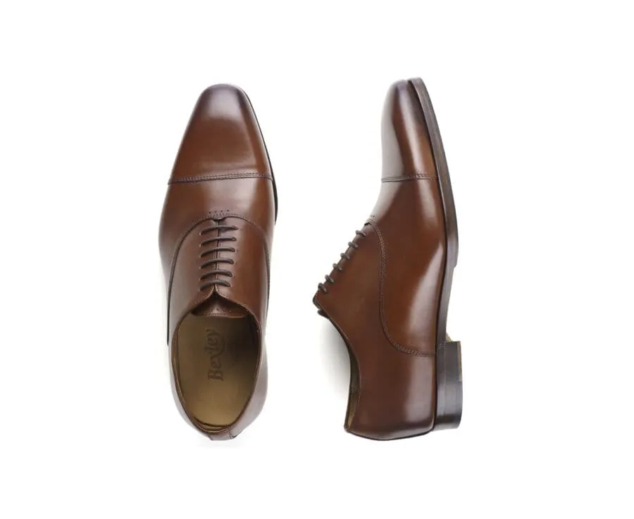 Patina Chestnut Oxford shoes - Leather outsole & rubber pad - SPEZIA II PATIN