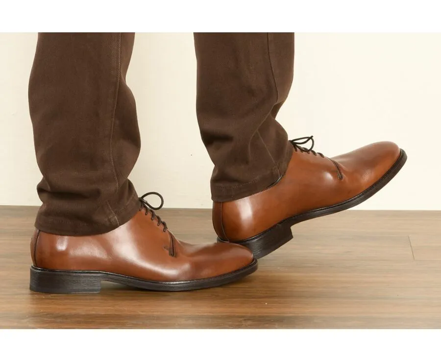 Patina Chestnut Oxford shoes - Leather outsole - CHINGFORD