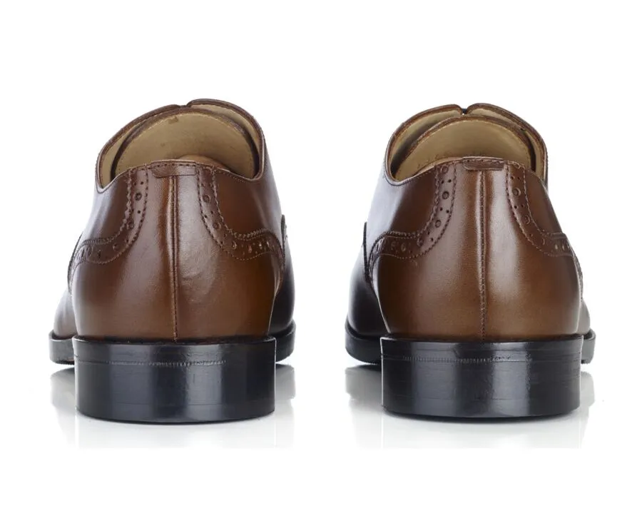 Patina Chestnut Oxford shoes - Rubber pad - HILCOTT PATIN