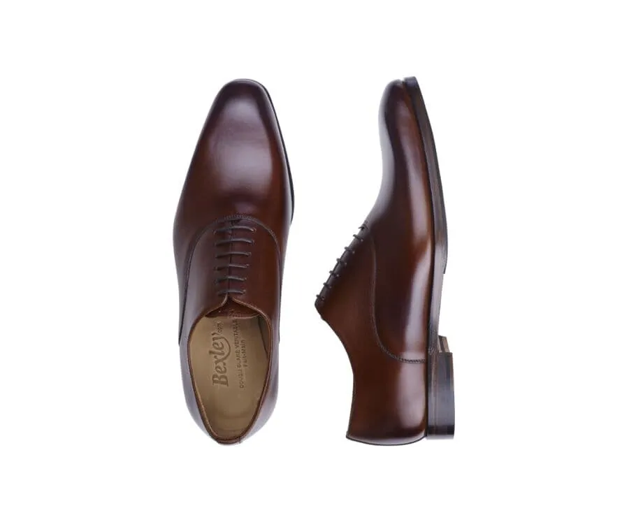 Patina Chestnut Oxford shoes - Rubber pad - TREMEZZO PATIN