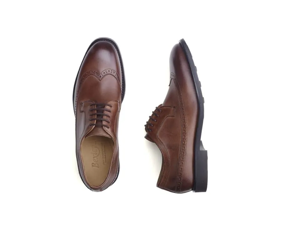 Patina Chocolate Derby Shoes - BESFORD GOMME CITY