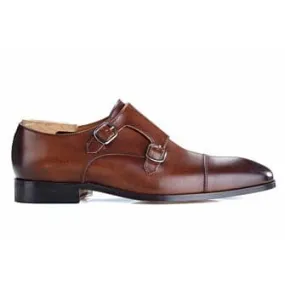 Patina Chocolate double Buckle Shoes - CHEDDINGTON