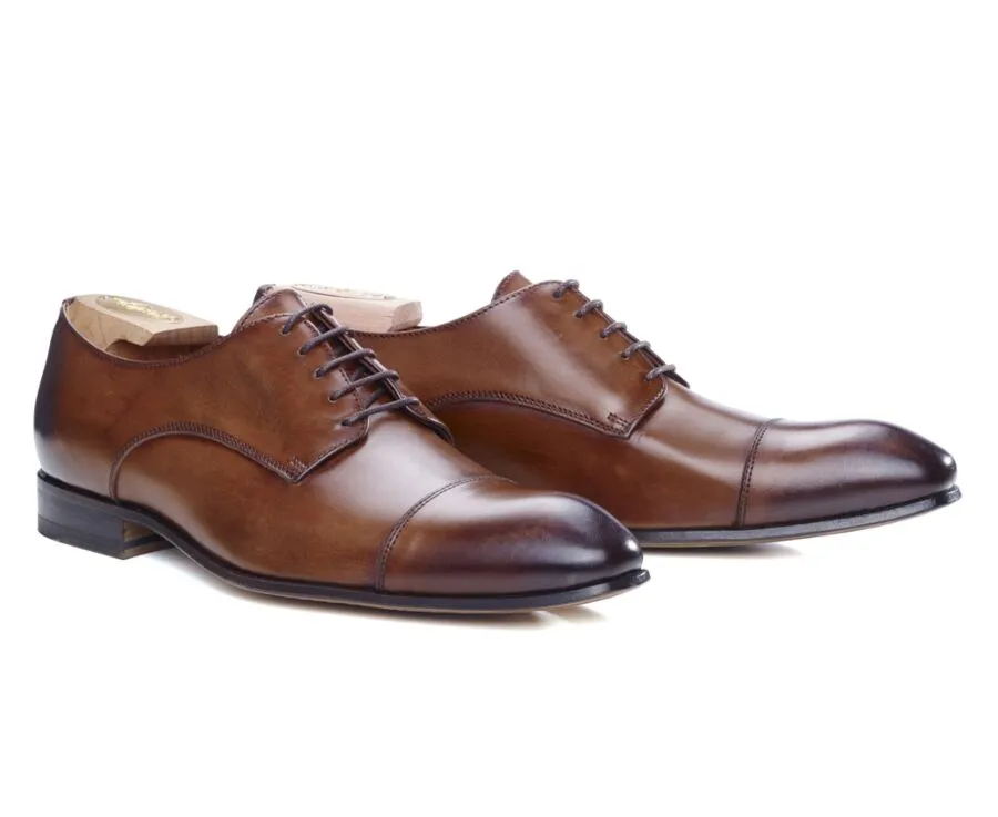 Patina Cognac Derby Shoes - GARSTON