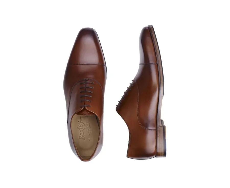 Patina Gold Oxford shoes - Leather outsole & rubber pad - SPEZIA II PATIN