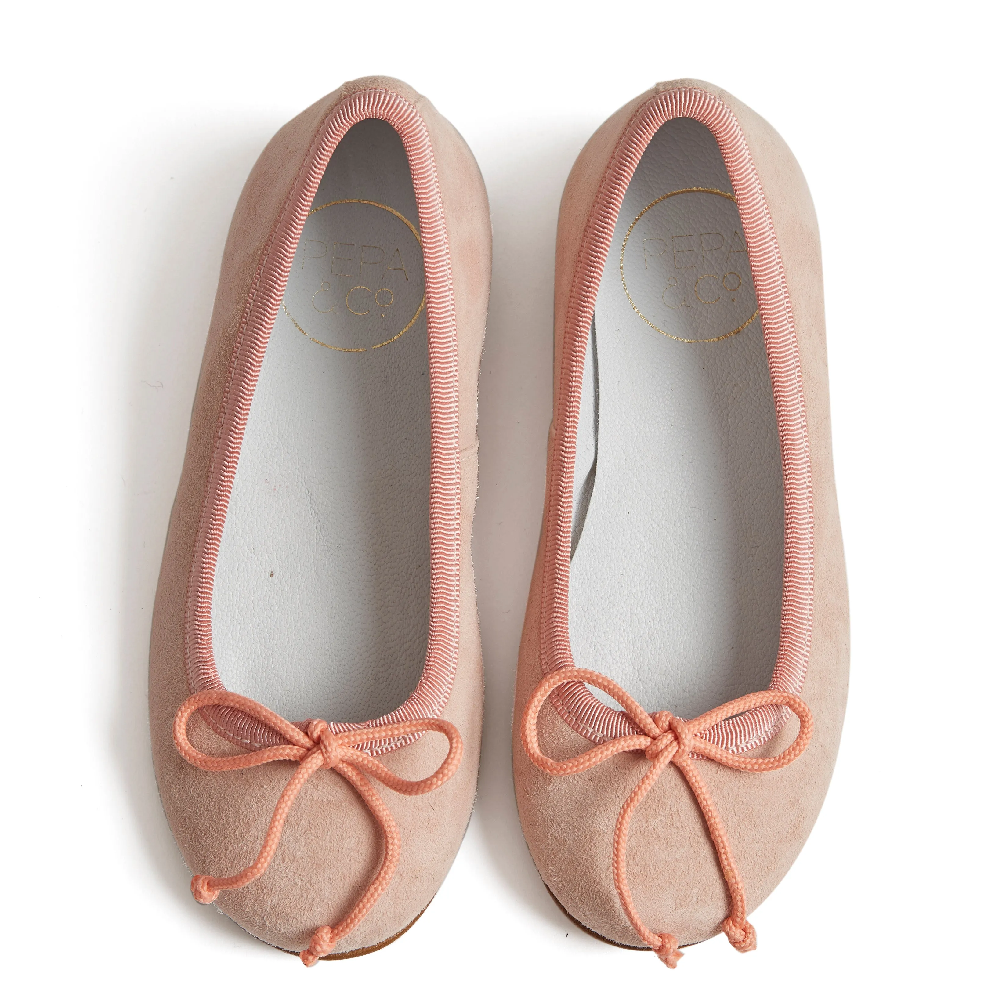 Pink Suede Ballerina Shoes for Girls (Sizes 25-33EU)